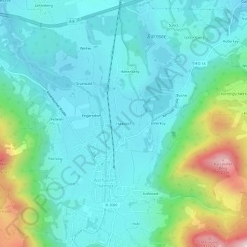 Mapa topográfico Haindorf, altitud, relieve