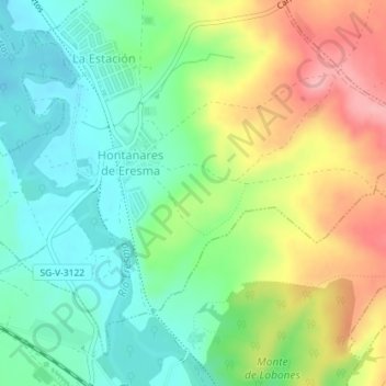 Mapa topográfico Las Lastras, altitud, relieve