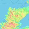 Mapa topográfico Sutherland, altitud, relieve