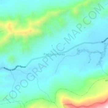 Mapa topográfico Padre Linhares, altitud, relieve