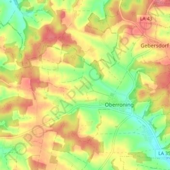Mapa topográfico Plunderdorf, altitud, relieve
