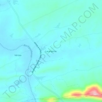 Mapa topográfico Laranjeira, altitud, relieve