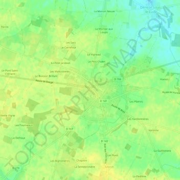 Mapa topográfico Le Bourg, altitud, relieve