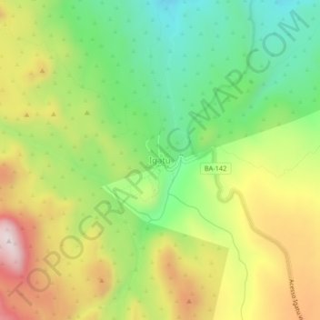 Mapa topográfico Igatu, altitud, relieve