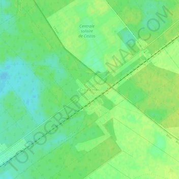 Mapa topográfico Croix d'Hins, altitud, relieve