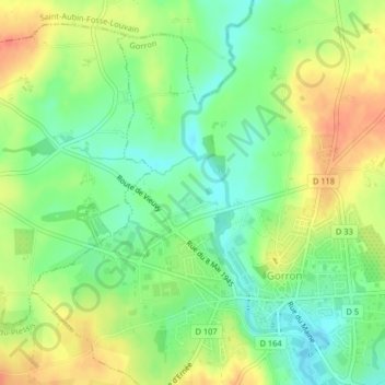 Mapa topográfico Brilhault, altitud, relieve