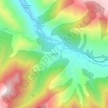 Mapa topográfico Rebollar, altitud, relieve