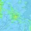 Mapa topográfico Ámsterdam, altitud, relieve