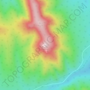 Mapa topográfico Marble Mountain, altitud, relieve