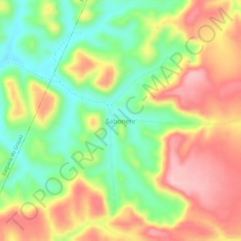 Mapa topográfico Sabonete, altitud, relieve