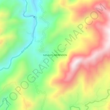 Mapa topográfico GANALES, MERENDON, altitud, relieve