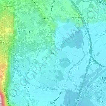 Mapa topográfico Murs, altitud, relieve