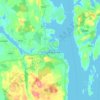 Mapa topográfico Kopervik, altitud, relieve