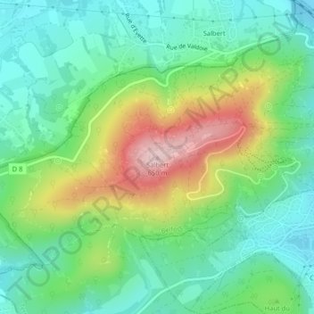 Mapa topográfico Salbert, altitud, relieve