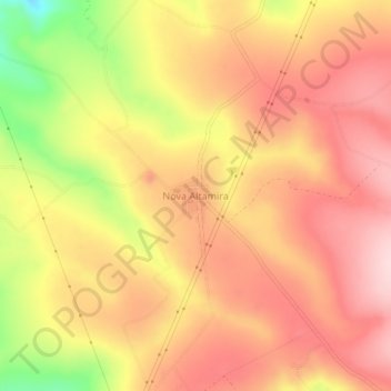 Mapa topográfico Nova Altamira, altitud, relieve