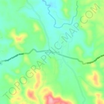Mapa topográfico Shringartali, altitud, relieve