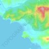 Mapa topográfico Guacalito de la Isla, altitud, relieve