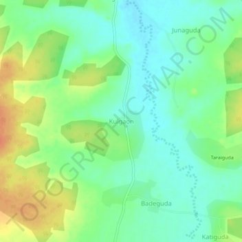 Mapa topográfico Kulgaon, altitud, relieve