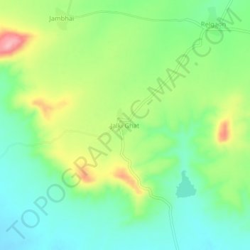Mapa topográfico Jalki Ghat, altitud, relieve