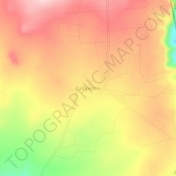 Mapa topográfico Campestre, altitud, relieve