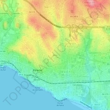 Mapa topográfico Rana, altitud, relieve