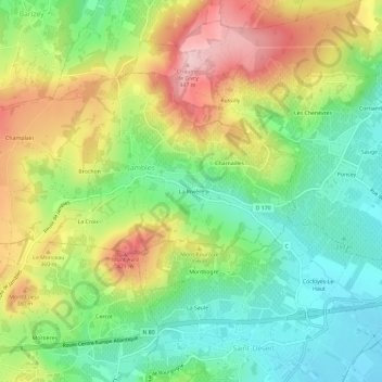 Mapa topográfico La Rivière, altitud, relieve