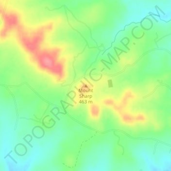 Mapa topográfico Mount Sharp, altitud, relieve