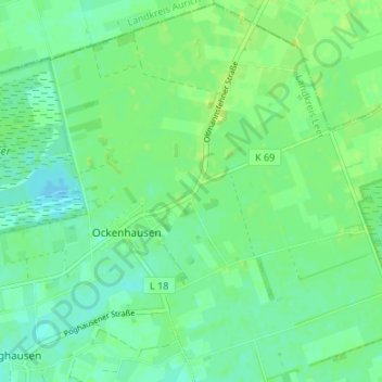 Mapa topográfico Oltmannsfehn, altitud, relieve