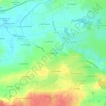 Mapa topográfico La Fauconnière, altitud, relieve