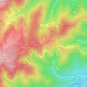 Mapa topográfico Trois-Épis, altitud, relieve