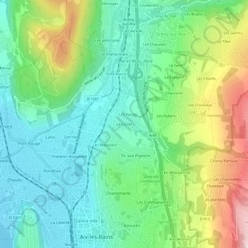 Mapa topográfico Le Cluset, altitud, relieve