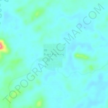 Mapa topográfico Bukit Puchong, altitud, relieve