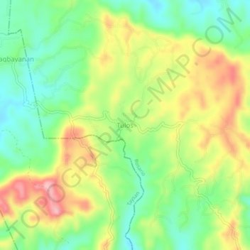 Mapa topográfico Tulos, altitud, relieve