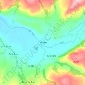Mapa topográfico Tal-sarn, altitud, relieve