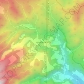 Mapa topográfico Alto Chiquero, altitud, relieve