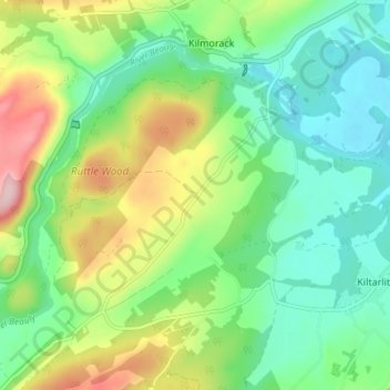 Mapa topográfico Fanellan, altitud, relieve