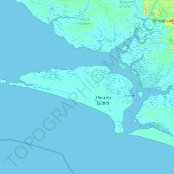 Mapa topográfico Sherbro Island, altitud, relieve