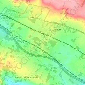 Mapa topográfico Leadingcross Green, altitud, relieve
