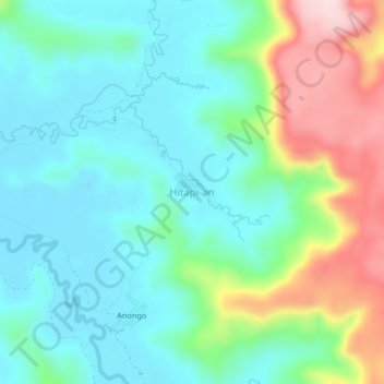 Mapa topográfico Hitapi-an, altitud, relieve