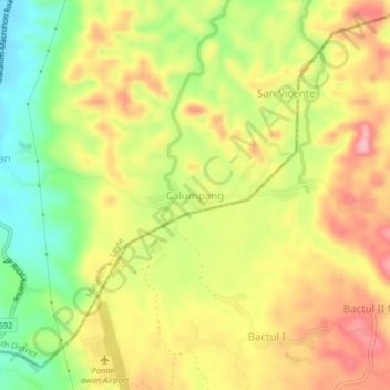 Mapa topográfico Calumpang, altitud, relieve