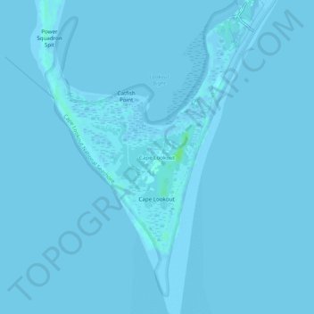Mapa topográfico Cape Lookout, altitud, relieve