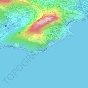 Mapa topográfico Parque Ecológico Sitiê, altitud, relieve