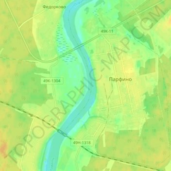 Mapa topográfico Лазарицкая Лука, altitud, relieve