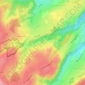 Mapa topográfico Fond du Vivier, altitud, relieve