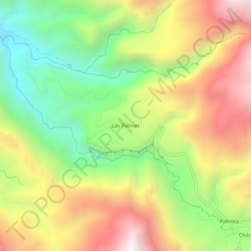 Mapa topográfico Las Palmas, altitud, relieve