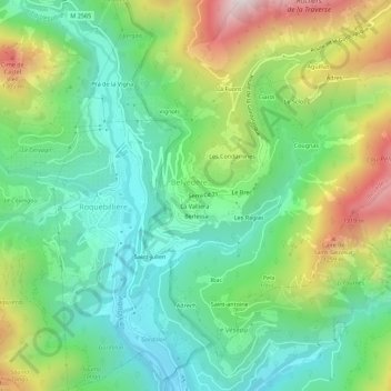 Mapa topográfico Serre, altitud, relieve
