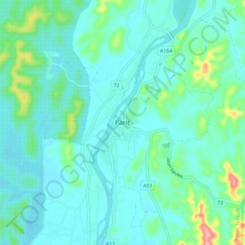 Mapa topográfico Parit, altitud, relieve