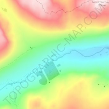 Mapa topográfico Kenknock, altitud, relieve