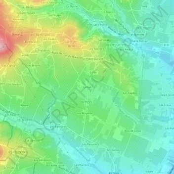 Mapa topográfico La Piat, altitud, relieve