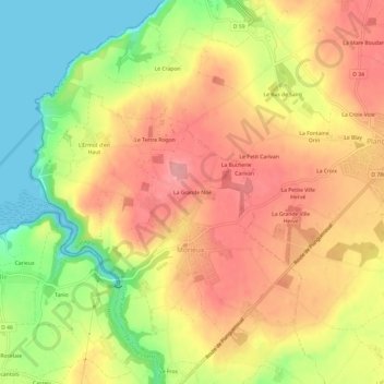 Mapa topográfico La Grande Noé, altitud, relieve